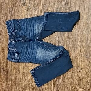 Kids Dark Wash Denim Jeans Slim Fit Adjustable‎ Waist Toddler